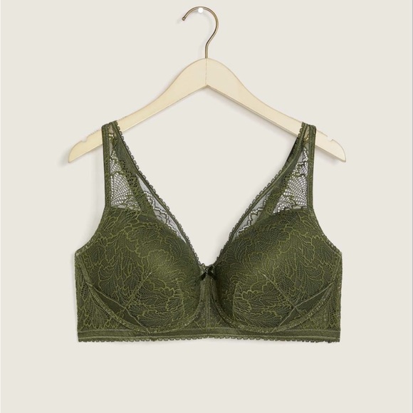 Addition Elle Deesse Wireless Lace Green Bra 3X - Picture 1 of 8